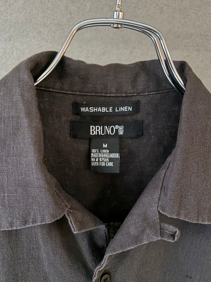 00's BRUNO linen open collar shirt