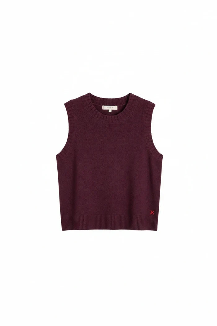 Aubergine Wool-Cashmere Tank