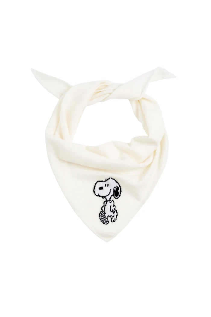 Cream Wool-Cashmere Snoopy Triangle Scarf