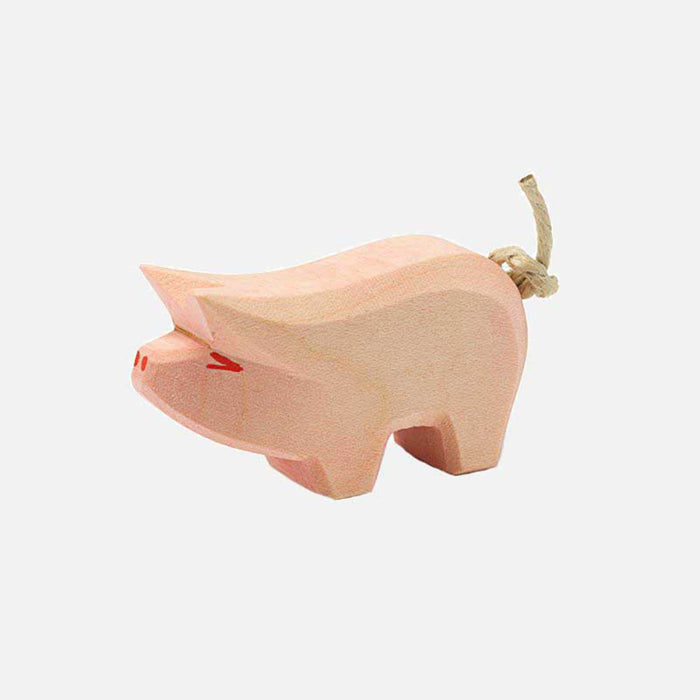 Handcrafted Wooden Pink Piglet
