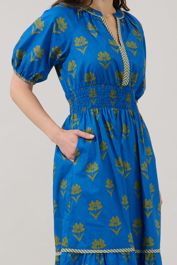 Jara Puff Sleeve Midi Dress Countryside
