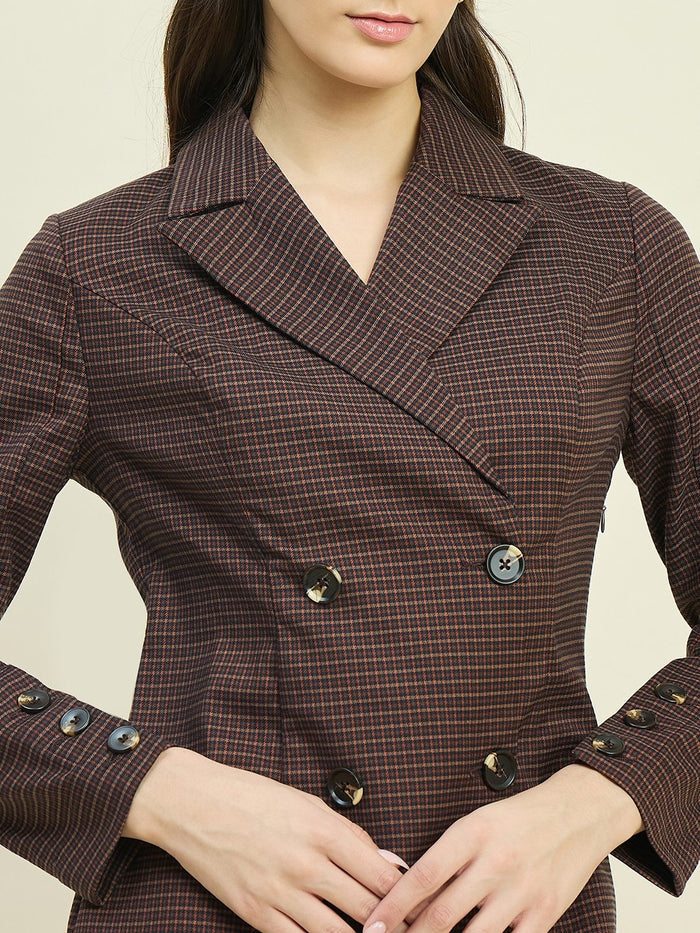 Madame Brown Double Breasted Long Coat