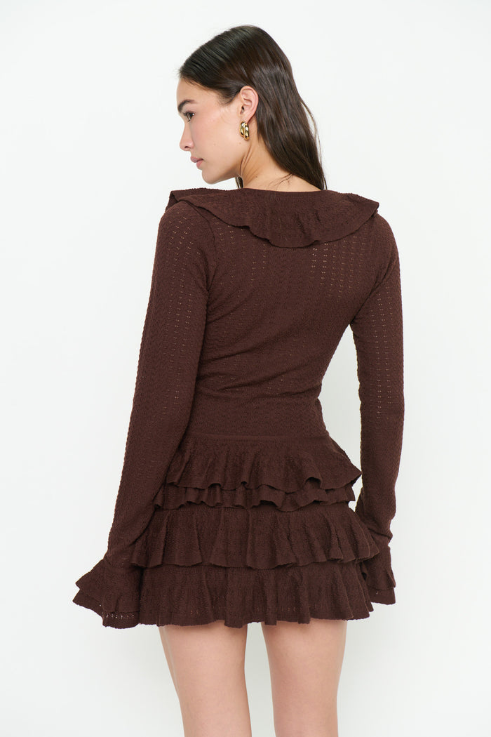 Marley Skort ~ Brown Pointelle Knit
