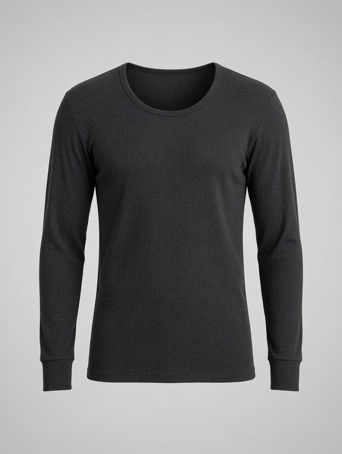 Men's Charcoal Grey Premium Poly Wool Thermal Shirt (8/1) - Hinz Clothing