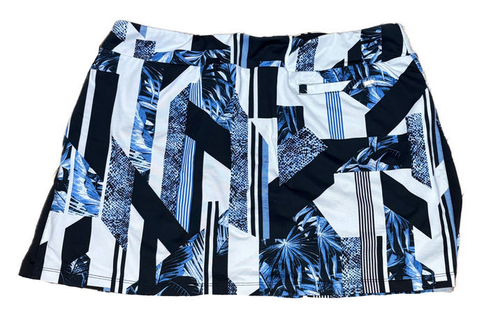Tail White Label Women's Black, White & Blue Print Golf Skort Size XL