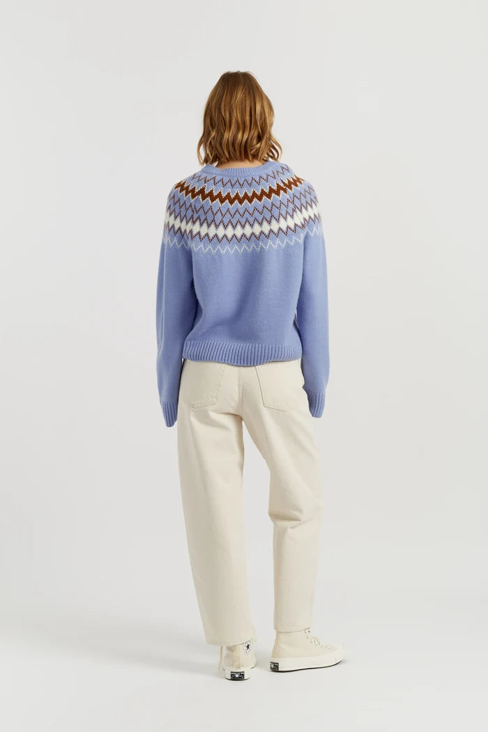 Baby-Blue Wool-Cashmere Fair Isle Sweater