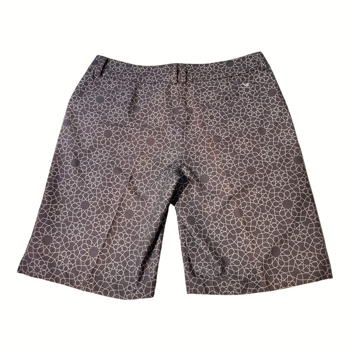 Callaway Warm Gray White Geometric Linework Print Short Size 14