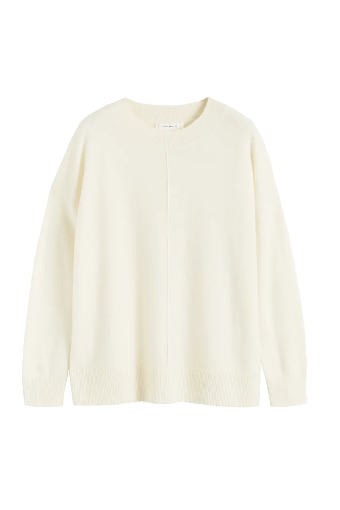 Cream-colored sweater on a white background