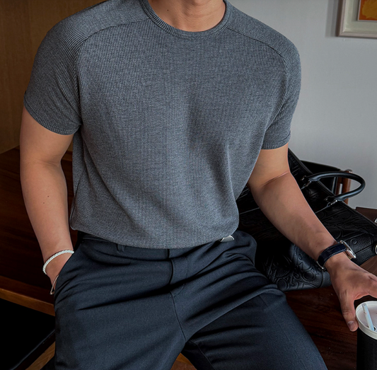 Essential Ribbed Saddle Round T-Shirt