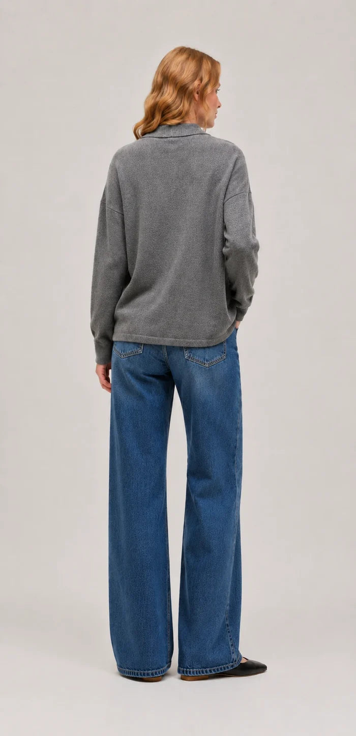Grey Wool-Cashmere Relaxed Shirt