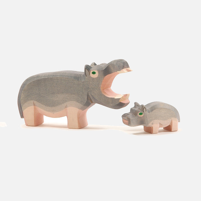 Handcrafted Wooden Baby Hippo