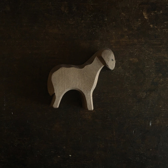 Handcrafted Wooden Brown Sheep