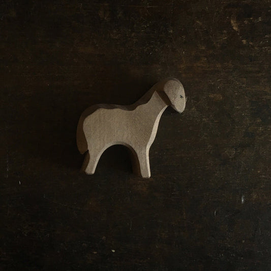 Handcrafted Wooden Brown Sheep