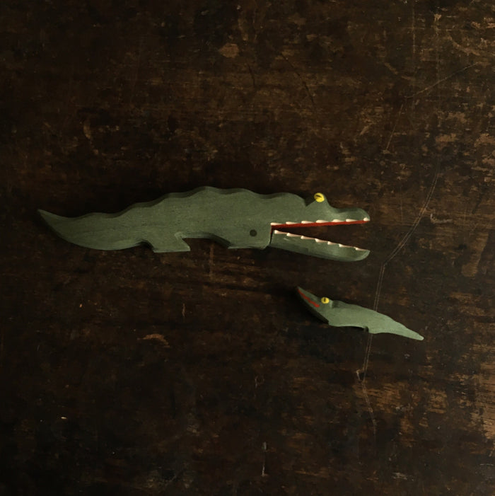 Handcrafted Wooden Crocodile