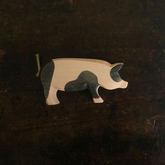 Handcrafted Wooden Head High Spotted Pig