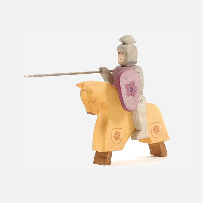 Handcrafted Wooden Horse For Knight - Yellow