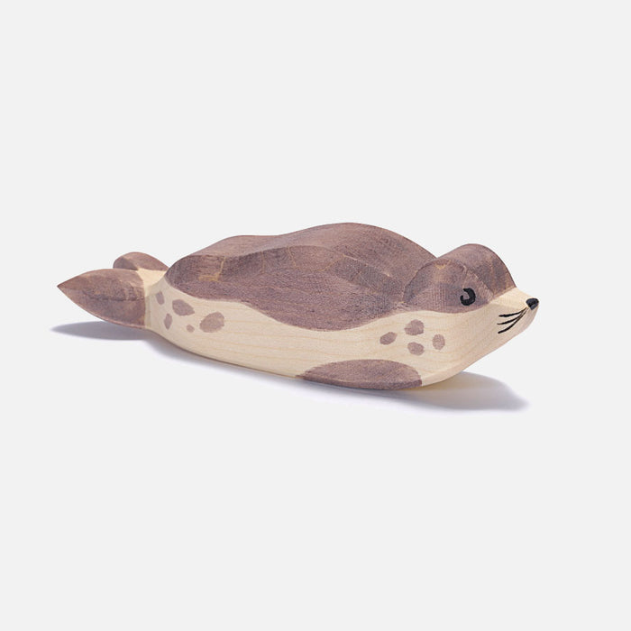 Handcrafted Wooden Sea Lion Resting