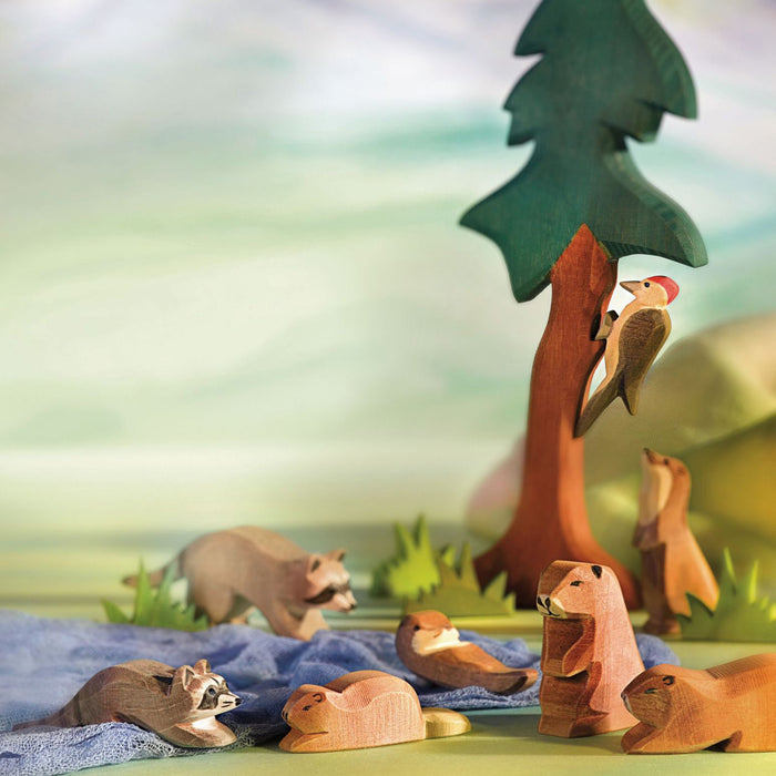 Handcrafted Wooden Sitting Beaver