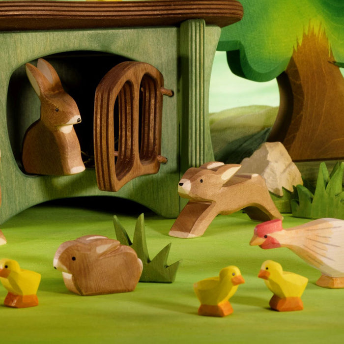 Handcrafted Wooden Sitting Brown Rabbit