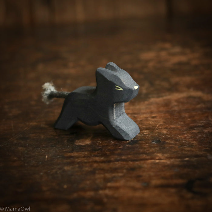 Handcrafted Wooden Small Running Panther