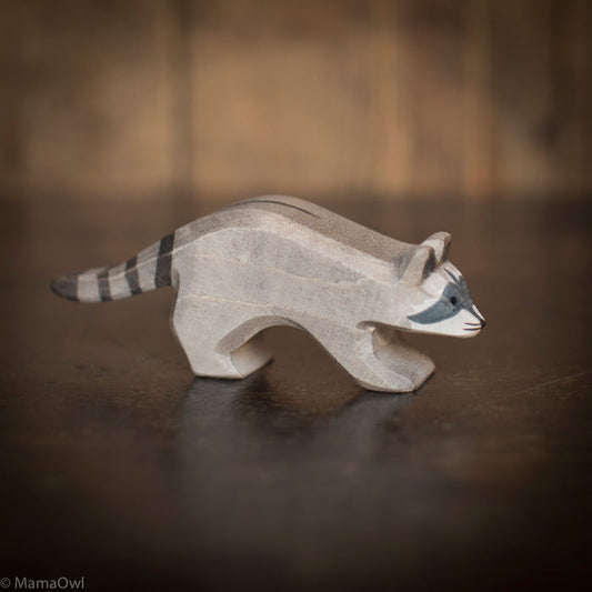 Handcrafted Wooden Standing Raccoon