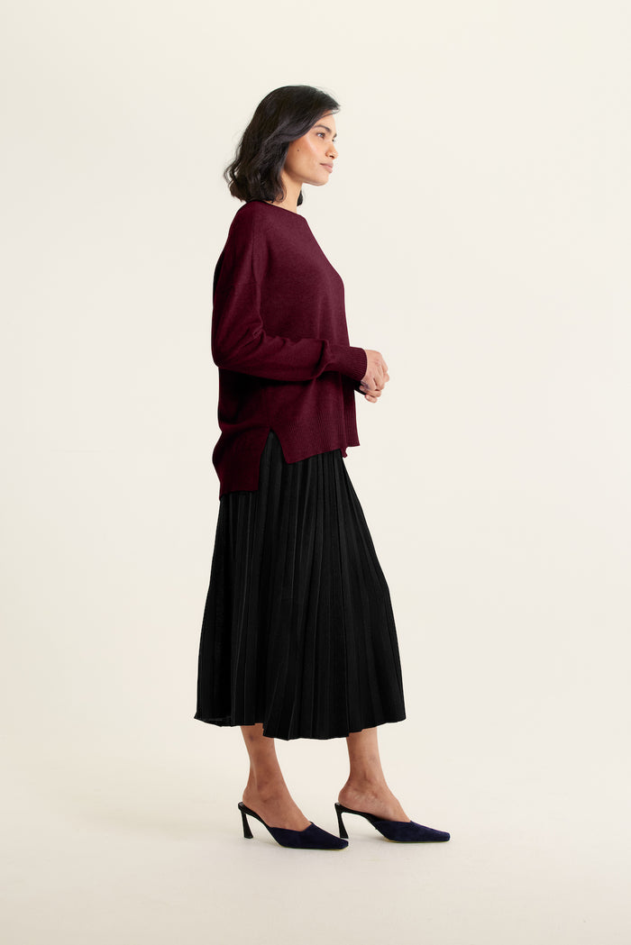 Iris Cashmere Crew Sweater In Endless Passion
