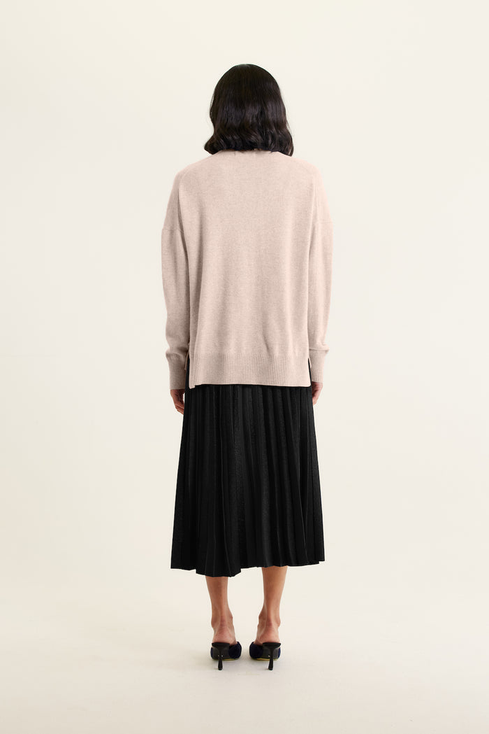 Iris Cashmere Crew Sweater In Lightweight Beige