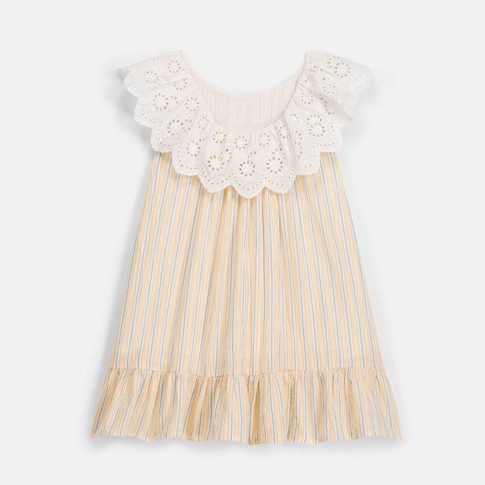 Kids Cotton Danya Dress - Yellow Sunny Stripe