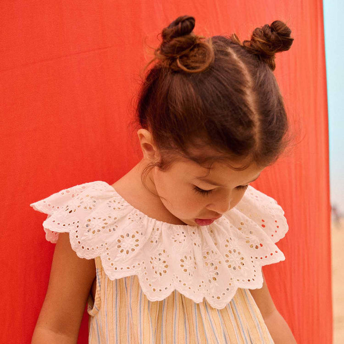 Kids Cotton Danya Dress - Yellow Sunny Stripe