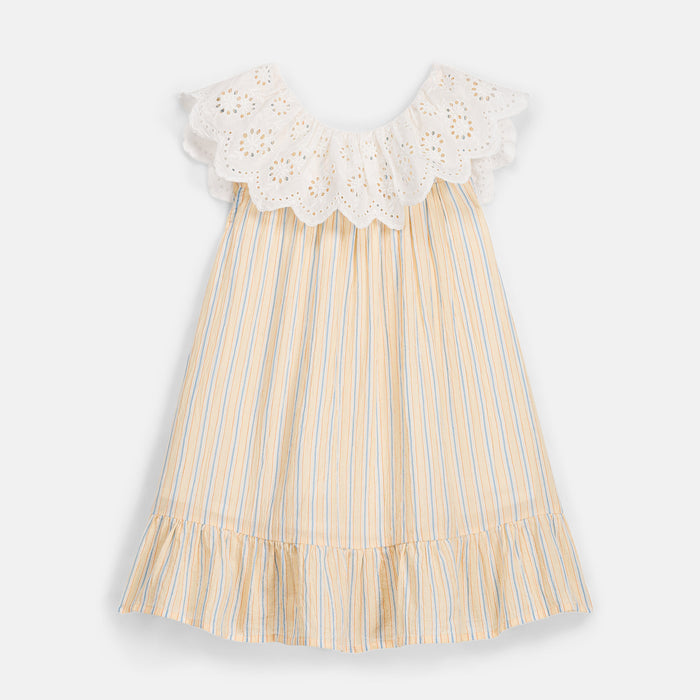 Kids Cotton Danya Dress - Yellow Sunny Stripe