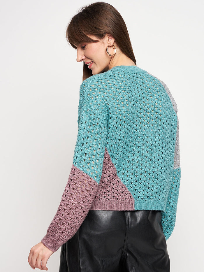Madame Aqua Pointelle-Knit Jumper