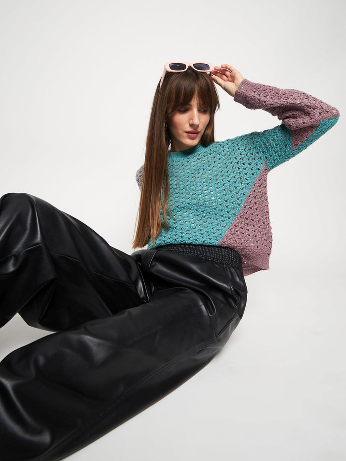 Madame Aqua Pointelle-Knit Jumper