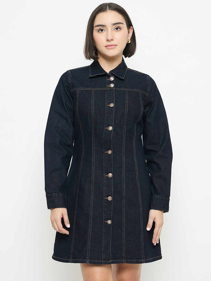 Madame Blue Denim Shirt Dress