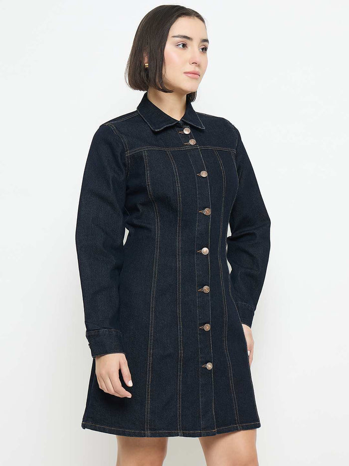 Madame Blue Denim Shirt Dress