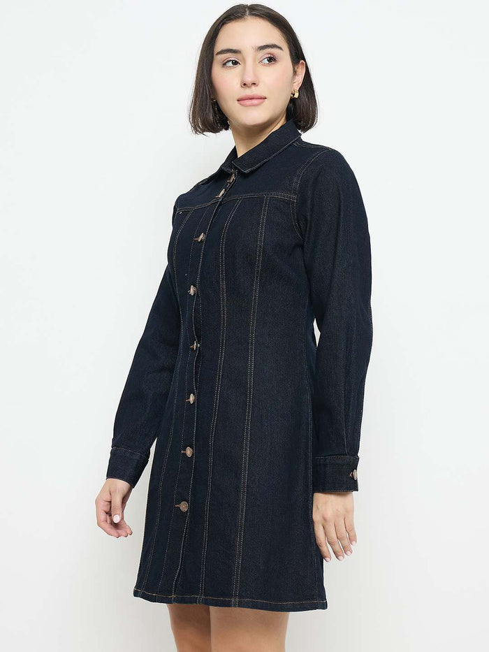Madame Blue Denim Shirt Dress