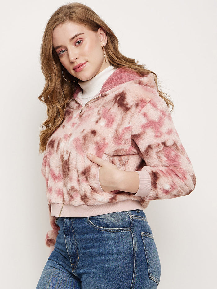 Madame Blush Fleece Tie-Dye Hooded Sweatshirt