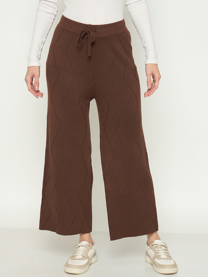 Madame Brown Straight Fit Wool Bottoms