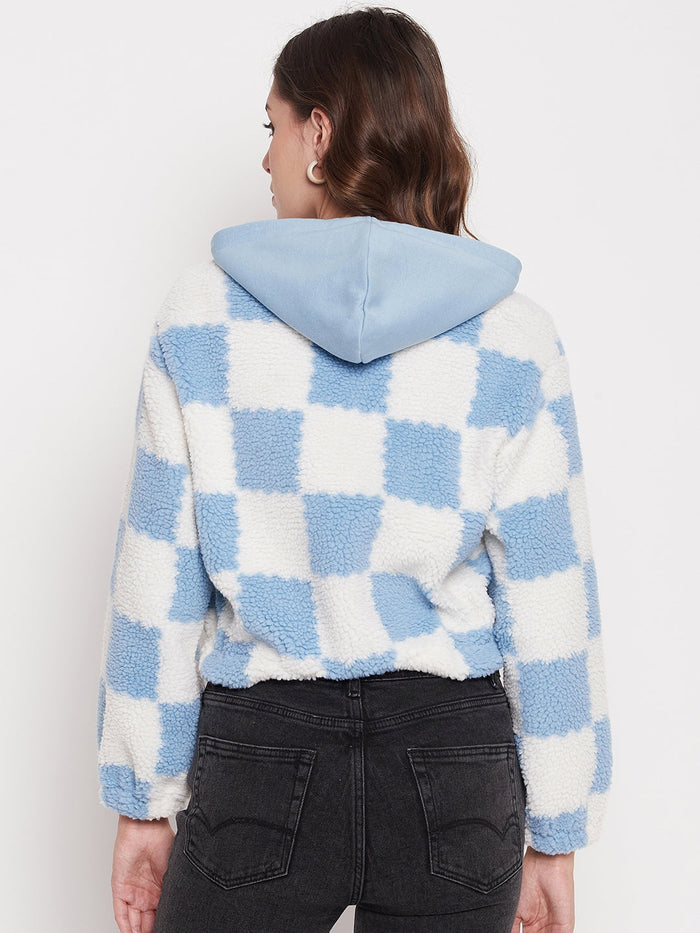 Madame Colour Blocked Sky-Blue Sweatshirt