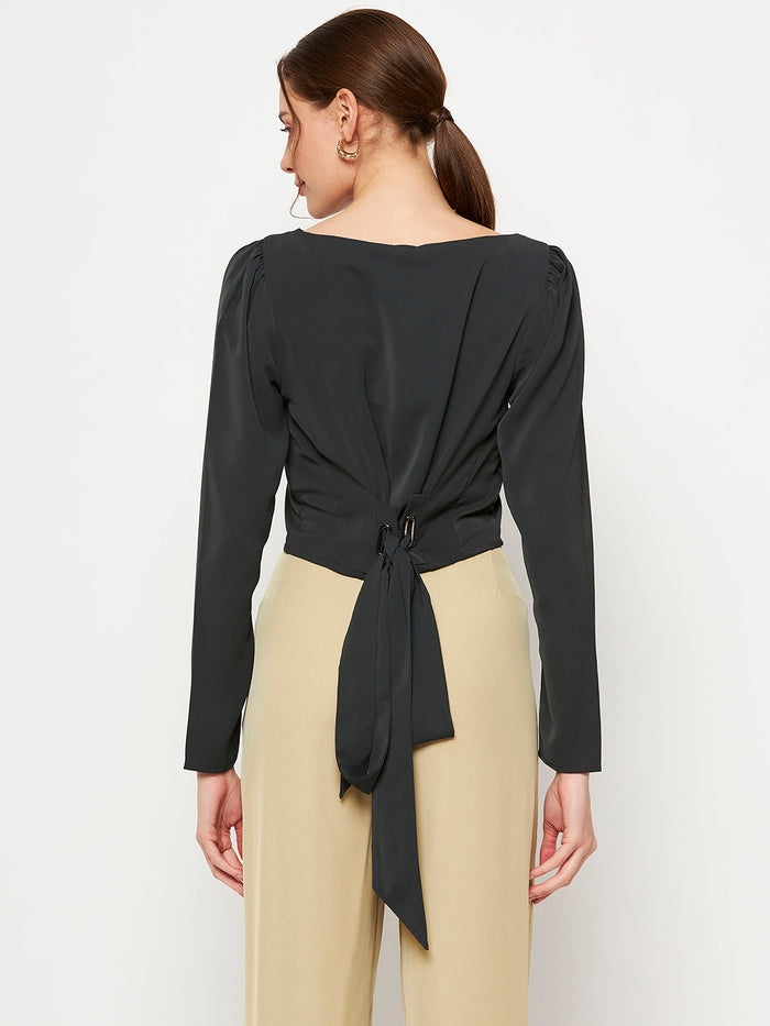 Madame Dark Blue Gray Top