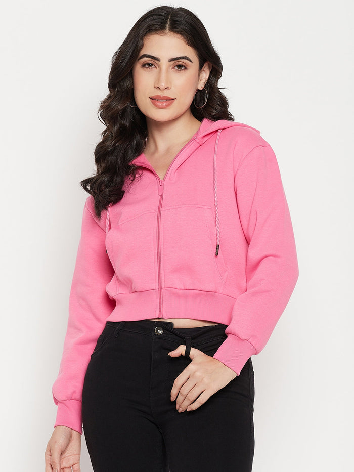 Madame Fuschia Hood Neck Sweatshirt