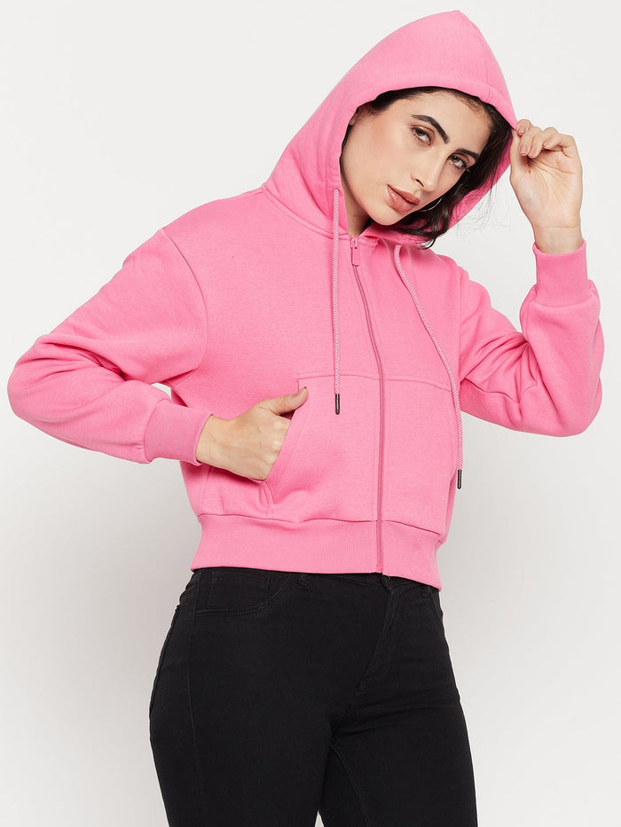 Madame Fuschia Hood Neck Sweatshirt