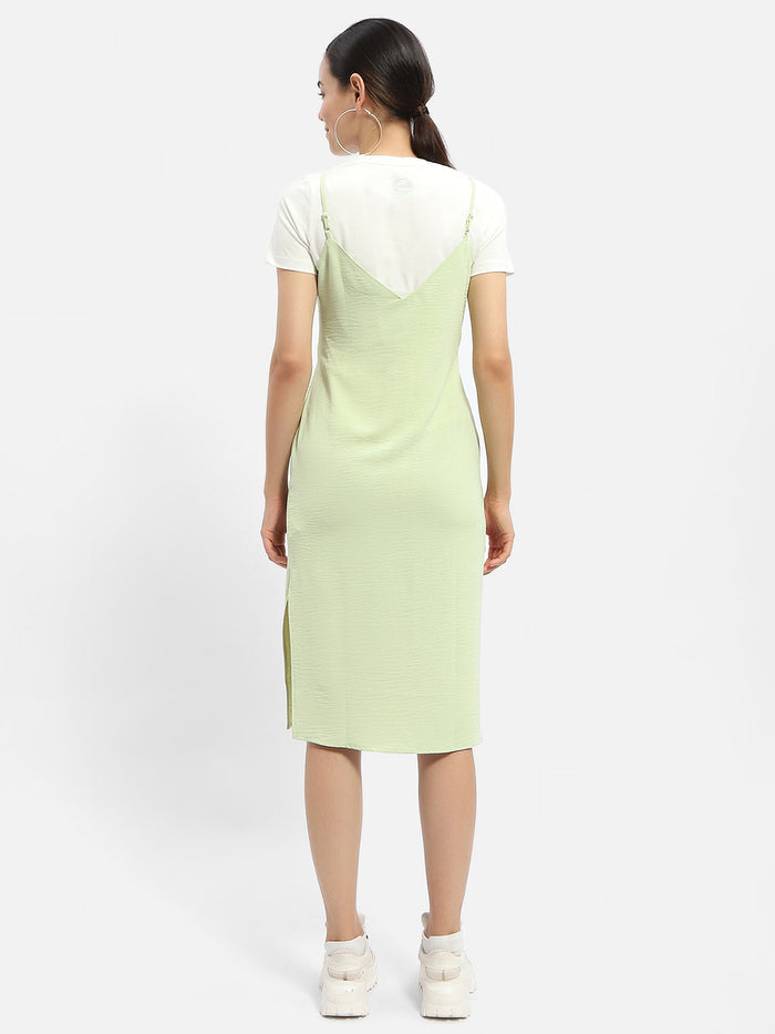 Madame Knotted Pastel Green Midi Dress