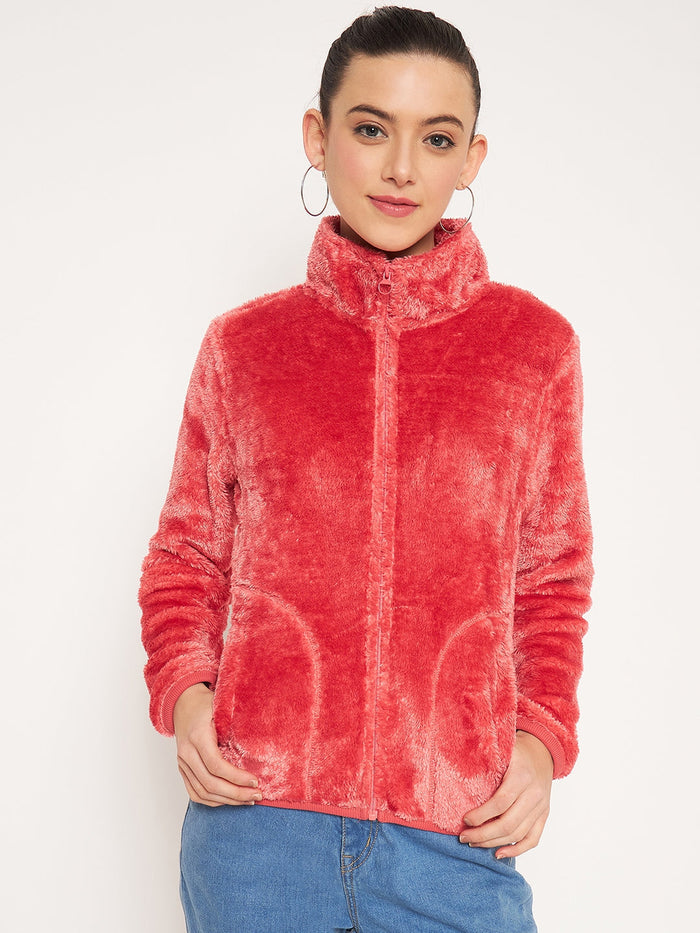 Madame Light Pink High Neck Sweatshirt