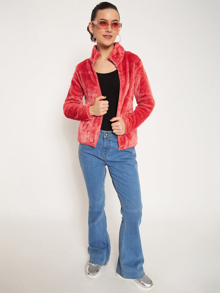 Madame Light Pink High Neck Sweatshirt