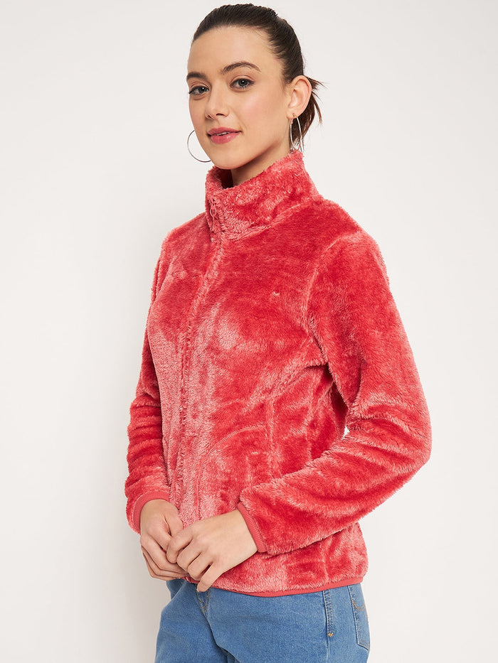 Madame Light Pink High Neck Sweatshirt