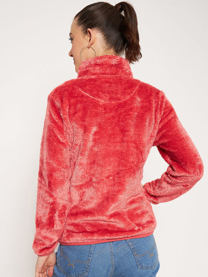 Madame Light Pink High Neck Sweatshirt