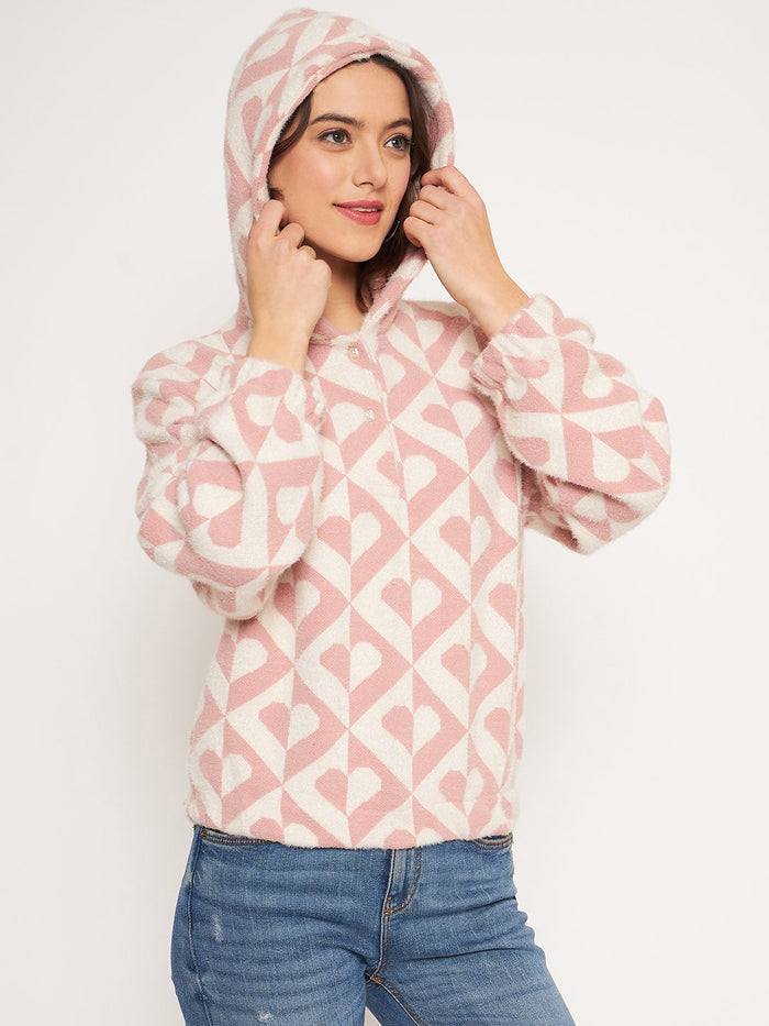 Madame Peach Hood Neck Sweatshirt