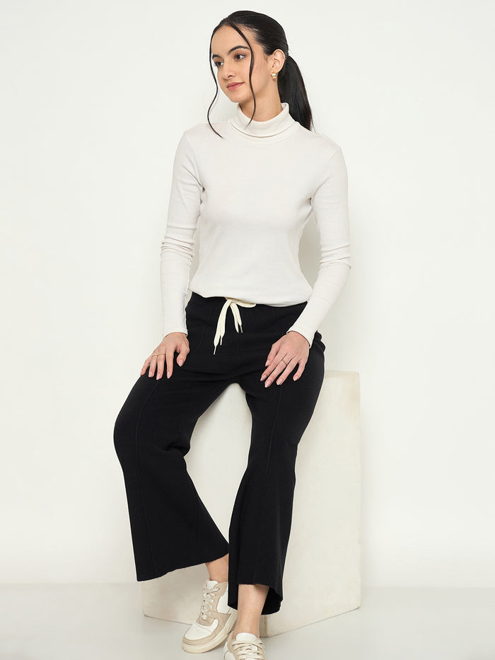 Madame Wide Leg Black Wool Bottoms