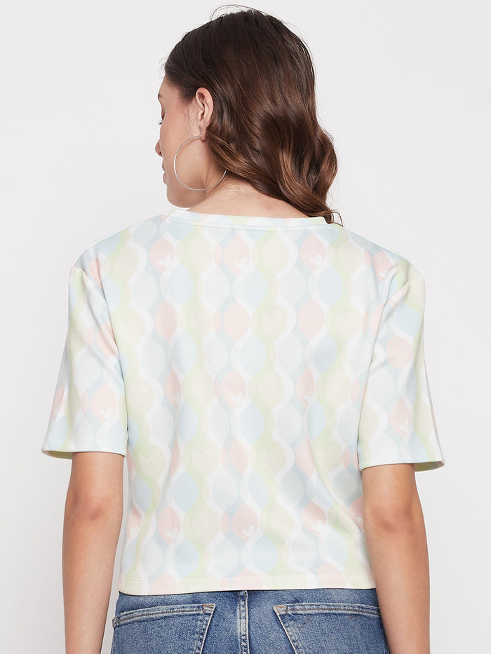 Madame Women Printed White Top