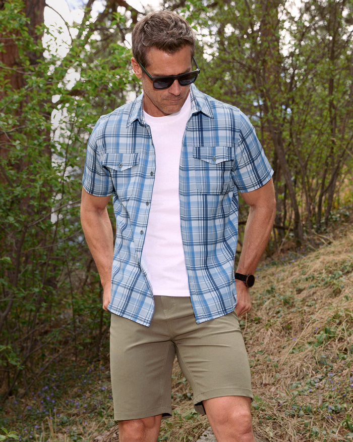 Men's Seaside Collared Shirt - Steel Grey